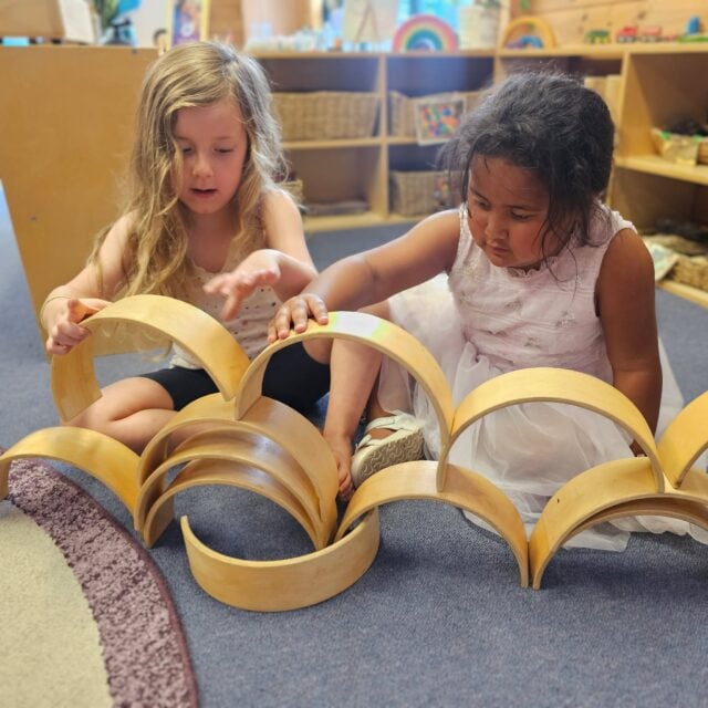 Towers can be tricky to build! That's where our You Can Do It! puppet friend Pete Persistence can help. With encouragement to keep trying, tamariki at Kindercare Frankton got there in the end, practising ‘try again’ self-talk along the way. 

 #earlylearningnz #childcarenz #kindercarenz #persistence