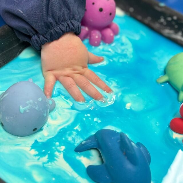 Babies and toddlers at Kindercare Bishopdale are given opportunities to explore textures, follow their curiosity, and express themselves through open‑ended invitations to play. #InspireMe  #kindercarenz #childcarenz  #invitationtoplay